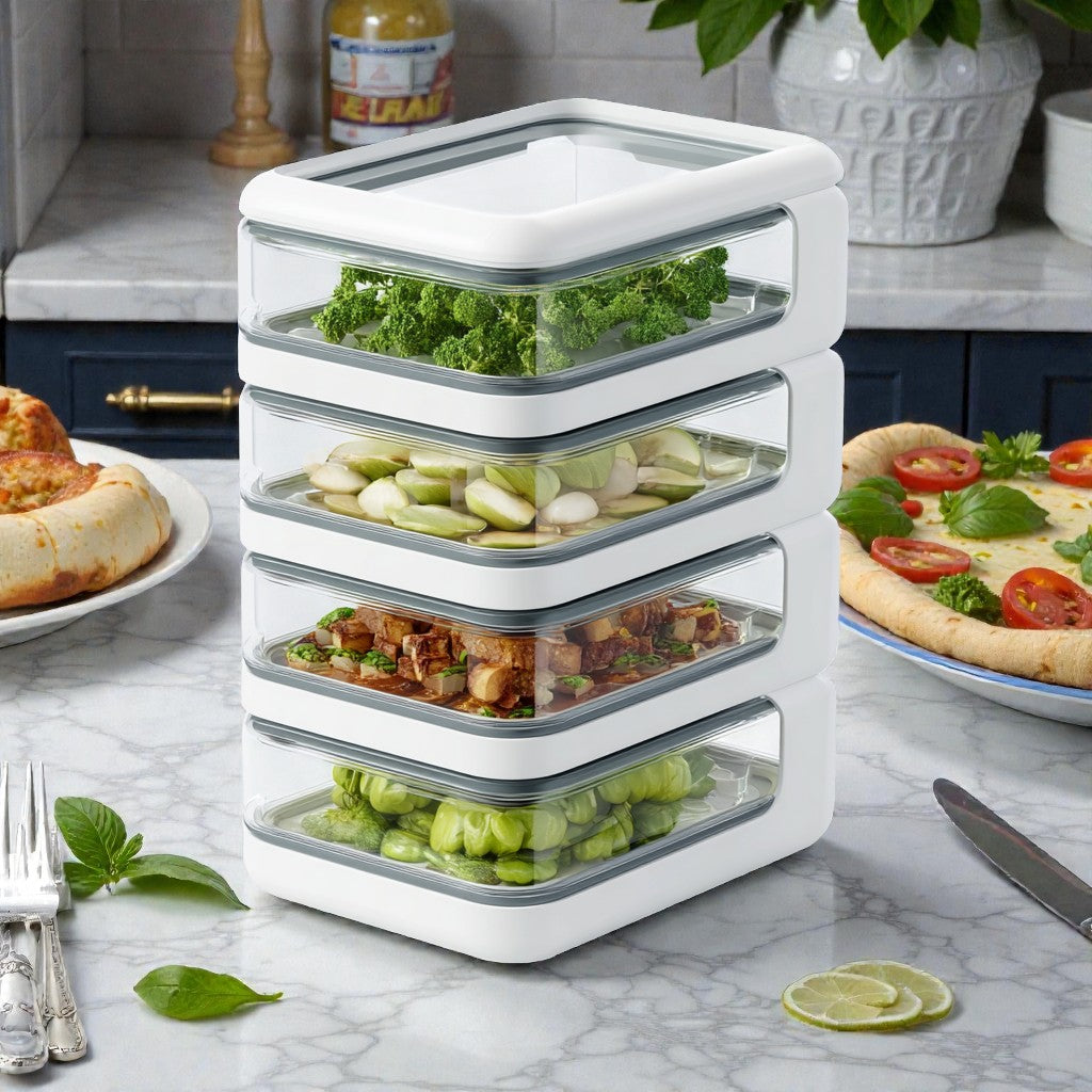 Melvoraq 4-Layer Stackable Food Storage Organizer